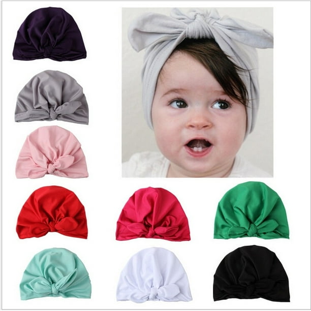 Fashion Newborn Toddler Kids Baby Boys Girls Turban Cotton Beanie Hat Winter Cap 